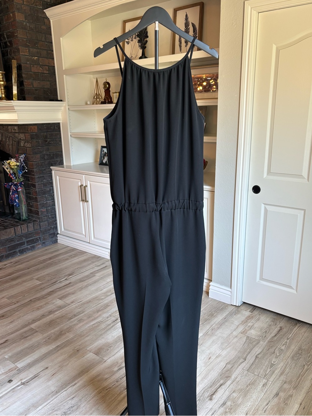 Black Sleeveless Jumpsuit with Elastic Waist